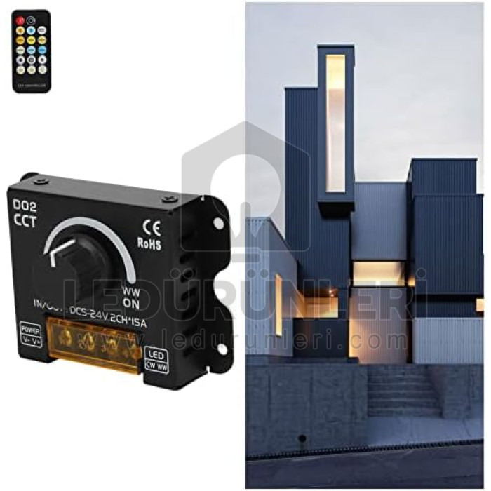 2 Kanallı 12-24v. 30A. Led Dimmer Cihazı RF Uzaktan Kumandalı - LED.01100