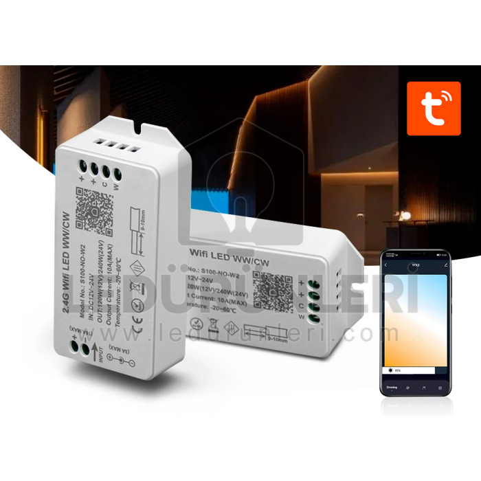 Wifi Tuya 2 Kanal (WW/CW) Led Kontrol Ünitesi - LED.01118