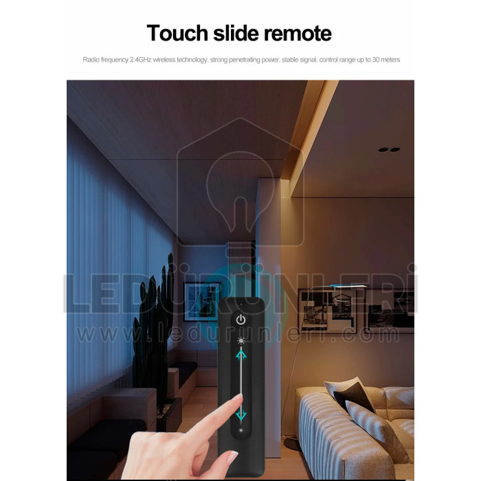 Tek Renk RF Dokunmatik Kumanda + Receiver Led Dimmer Kontrol Cihazı - LED.01124