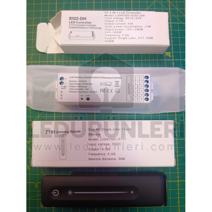 Tek Renk RF Dokunmatik Kumanda + Receiver Led Dimmer Kontrol Cihazı - LED.01124