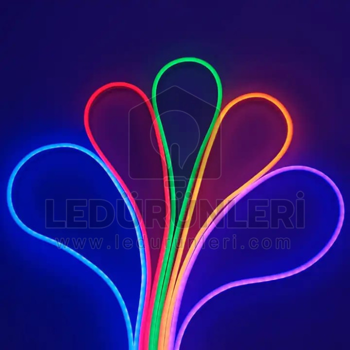 12v. 6mm 1cm'de 1 Kesilebilir Silikonlu Neon Led (50 Metrelik) - LED.01126