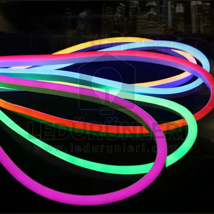 12v. 6mm 1cm'de 1 Kesilebilir Silikonlu Neon Led (50 Metrelik) - LED.01126