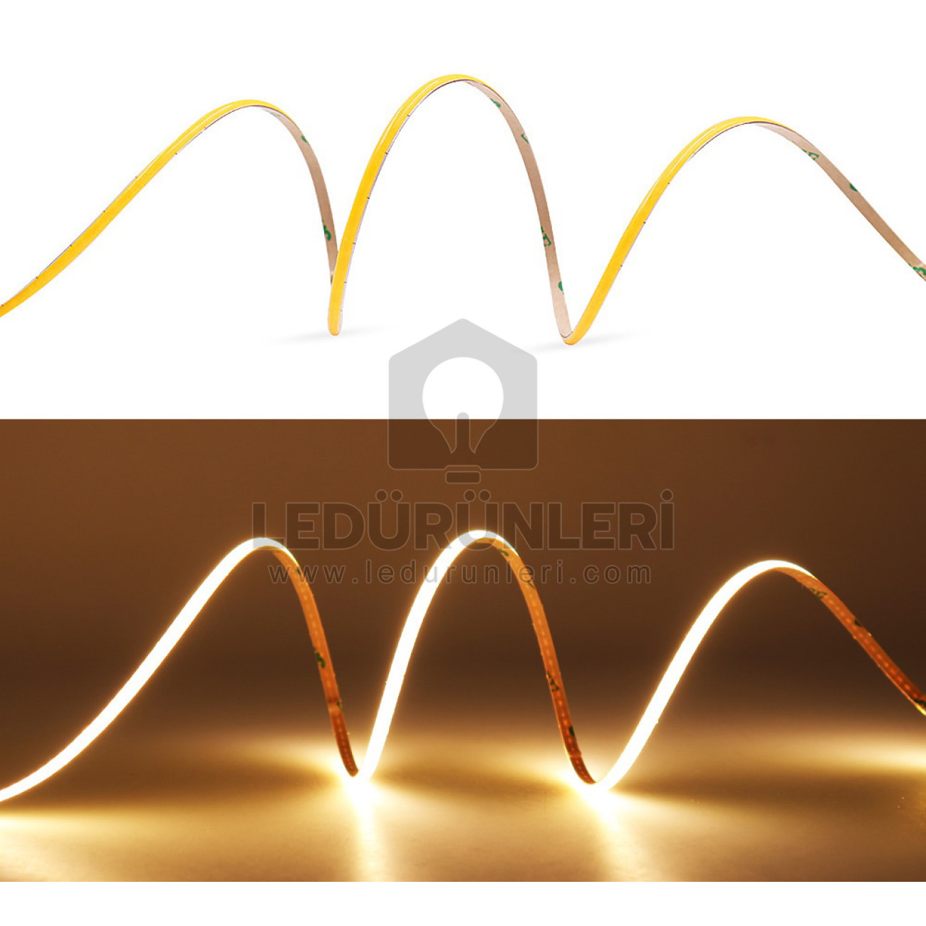 LEDLEN 12v. 3mm Ultra İnce Cob Şerit Led (5 Metre)