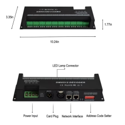 30 Kanal DMX512 Dekoder - RGB LED Aydınlatma Kontrol Cihazı - Profesyonel DMX LED Sürücü