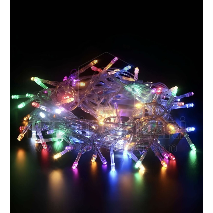 Yılbaşı Ağacı Süsü 10 Metrelik, 100 Ledli RGB Fişli Tak Çalıştır - LED.01229
