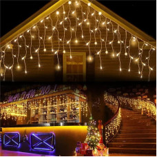 Saçak Led Flaşlı Beyaz ve Gün Işığı 2 Metre 144 Ledli (80x60x40cm Sarkıtlı) Yılbaşı Süsü (Dış Mekan)