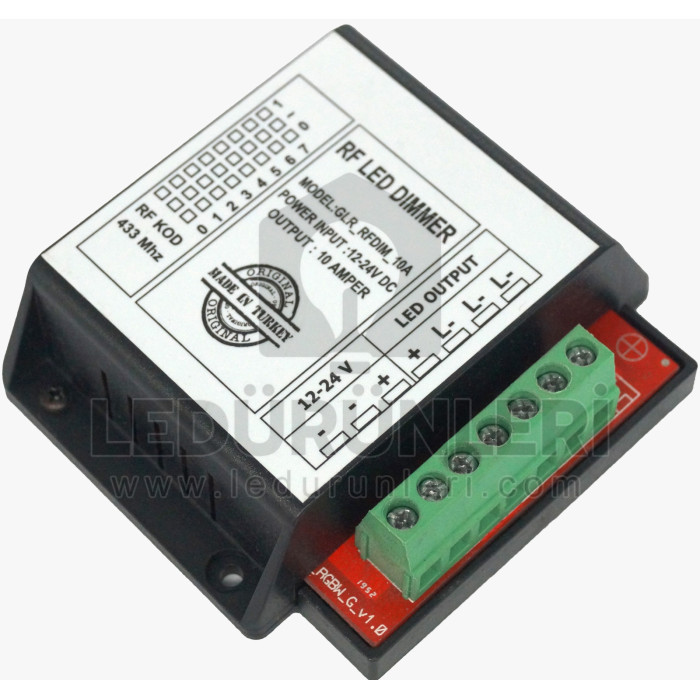 12V-24V 30A.  Led Dimmer Cihazı + RF Uzaktan Kumanda (Özelleştirilebilir, Programlanabilir) - LED.01235