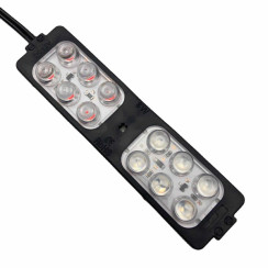 12V. 6W 12 Ledli Mavi + Kırmızı Kendinden Flaş Çakarlı Modül Led