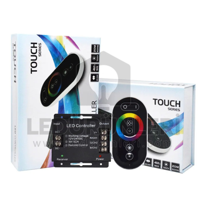 Dokunmatik RGB Şerit Led Kumandası 18A. 12v-24v - LED.01241