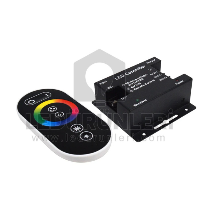 Dokunmatik RGB Şerit Led Kumandası 18A. 12v-24v - LED.01241