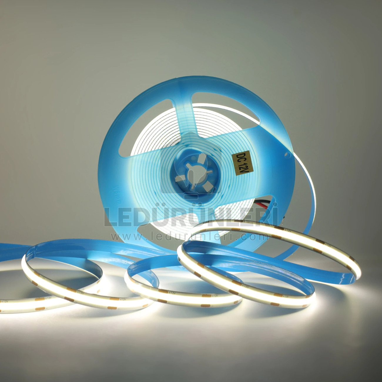 LEDLEN 12v. 480 Ledli 8mm Esnek Cob Şerit Led İç Mekan (5 Metre)