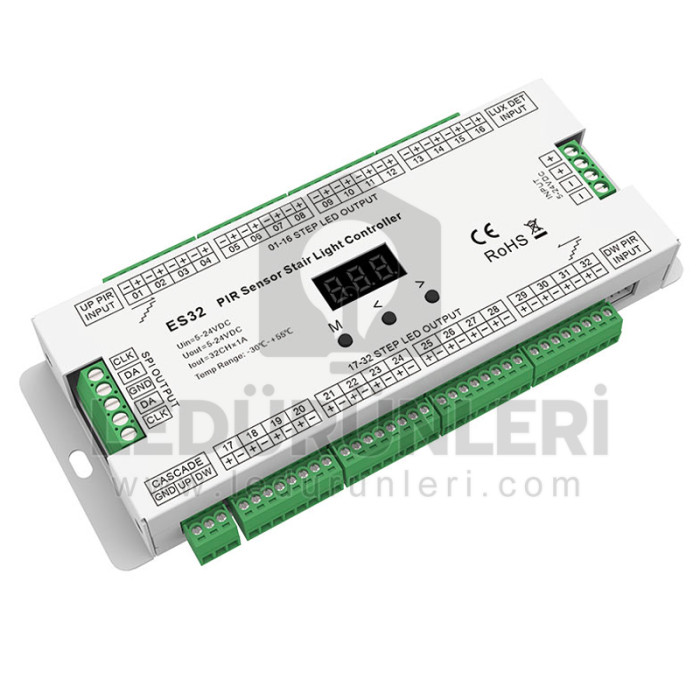 ES32 32+2 Kanal Pixel Led Merdiven Basamak Sensörü Kiti - LED.01258