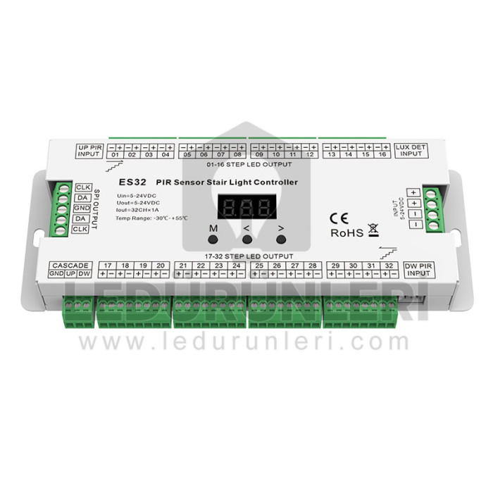 ES32 32+2 Kanal Pixel Led Merdiven Basamak Sensörü Kiti - LED.01258