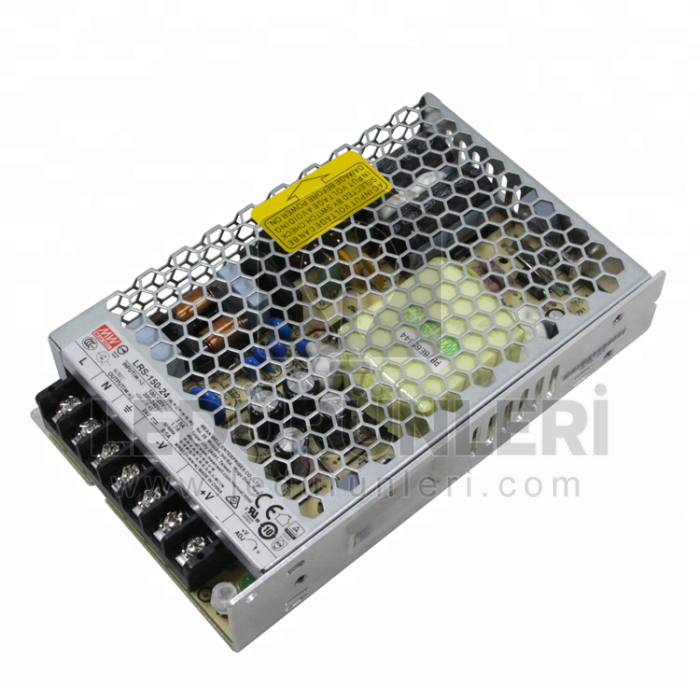 MeanWell LRS-150-24 LRS15024 24Vdc 6.5Amp İç Mekan Metal Kasa Adaptör