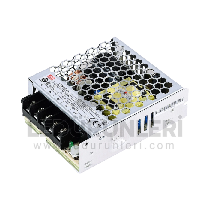 MeanWell LRS-050-24 LRS5024 24Vdc 2.2Amp İç Mekan Metal Kasa Adaptör