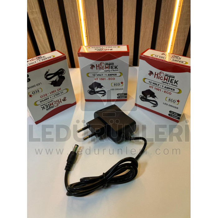 12V 1A Priz Tipi Adaptör (12W) – LED & Modem Uyumlu - LED.01277