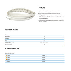 24V 13x13mm Kalın Tek Renk Silikon Neon LED IP67 Dış Mekan