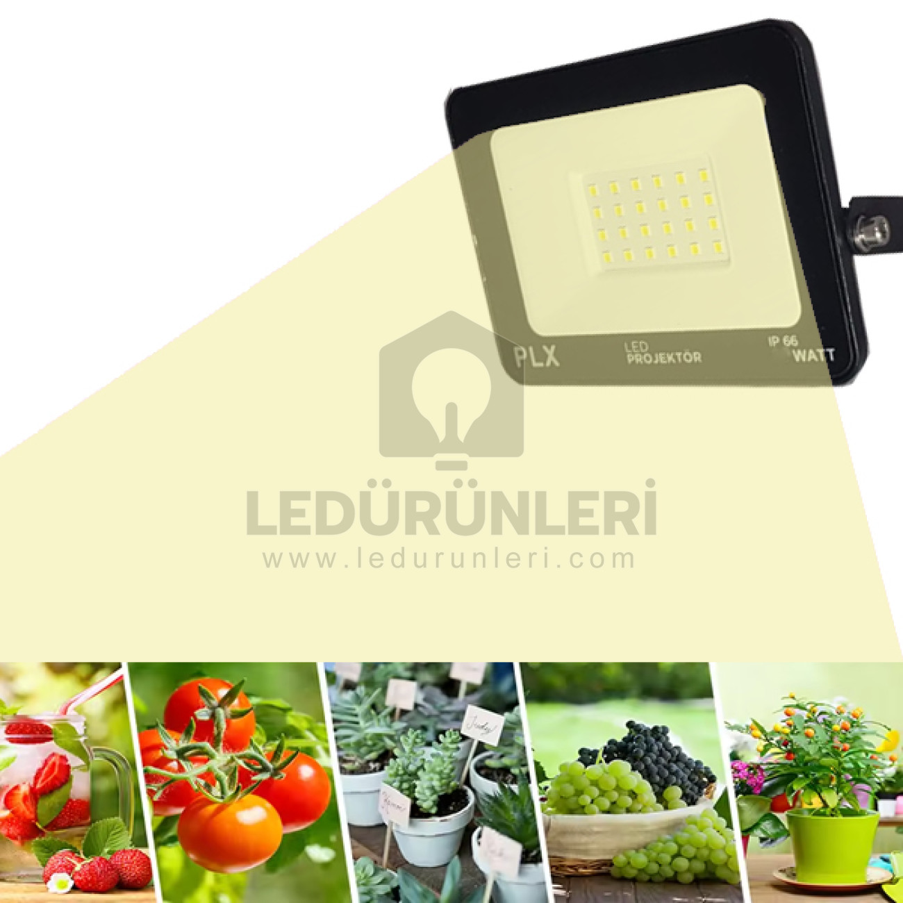 LEDLEN 220v. Bitki Yetiştirme Büyütme Ledi Grow Led Projektörü