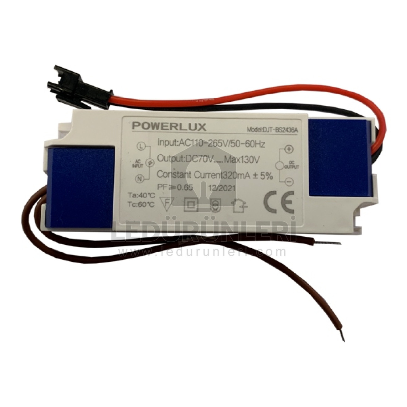 Powerlux 24-36x1W. 70-130V. 350ma. IP20 Power Led Sürücüsü