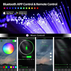 32W Çift Çıkışlı RGBW Fiber Optik Işık Kaynağı -Yıldız Tavan Bluetooth & RF Kumandalı