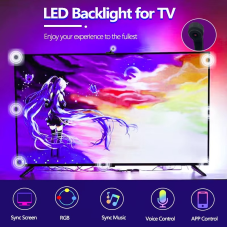 Kameralı TV Led Arkası Aydınlatma RGBIC Usb'li, Mobil Uyumlu + Kumandalı