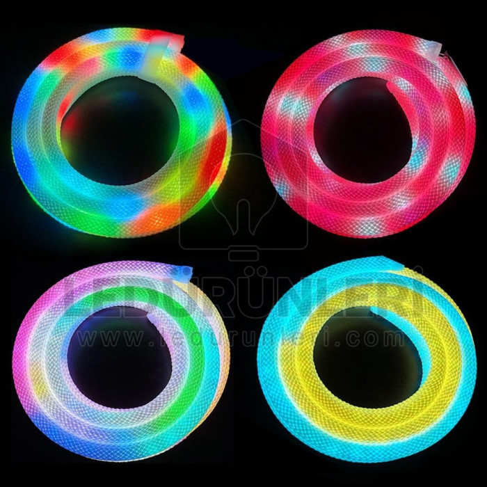 360 Derece Yuvarlak Pixel Set Dekoratif Neon – 5V RGB & Bluetooth Kontrollü, 5m Rulo - LED.01369