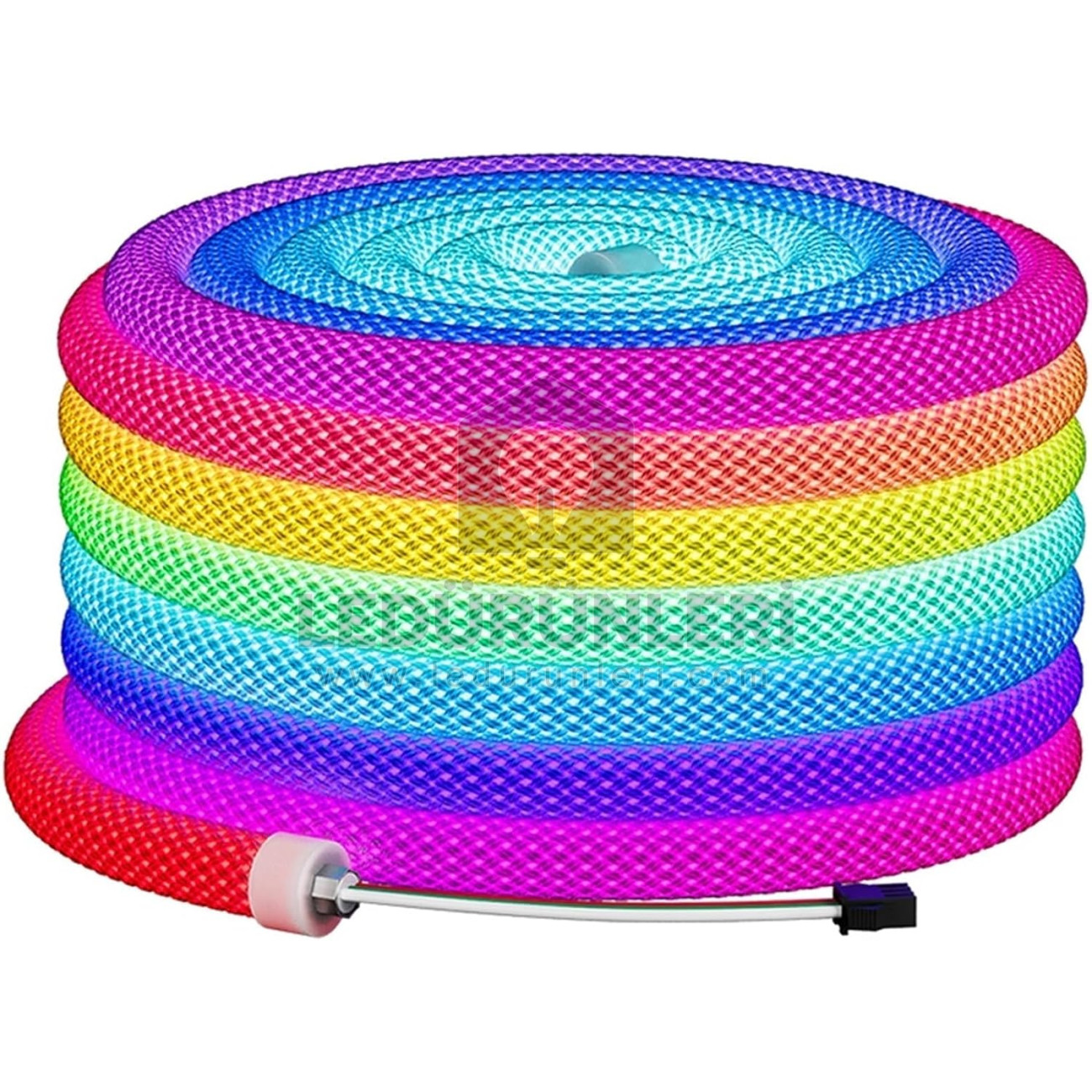 LightGo 360 Derece Yuvarlak Pixel Set Dekoratif Neon – 5V RGB & Bluetooth Kontrollü, 5m Rulo