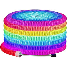 360 Derece Yuvarlak Pixel Set Dekoratif Neon – 5V RGB & Bluetooth Kontrollü, 5m Rulo