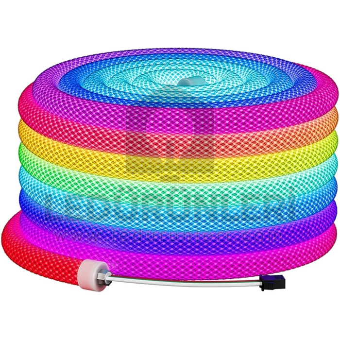 360 Derece Yuvarlak Pixel Set Dekoratif Neon – 5V RGB & Bluetooth Kontrollü, 5m Rulo - LED.01369