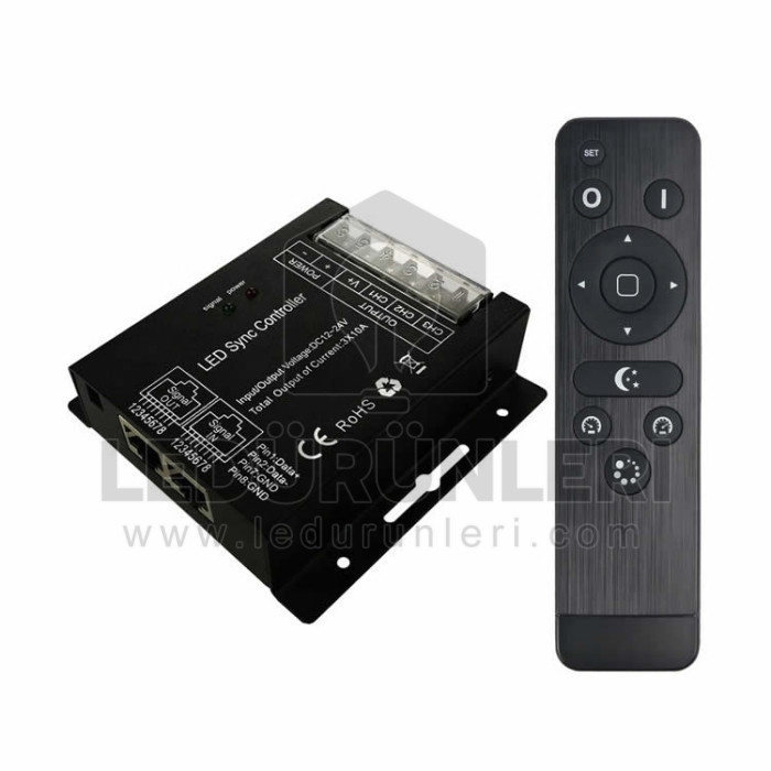LEDLEN RF Kumandalı RGB LED Kontrol Ünitesi - 3 Kanal, 12-24V