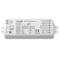 Wi-Fi + RF 5-in-1 LED Kontrolcü RGBW/WW/CW, CCT (Tuya, 12–24V, 5x3A)