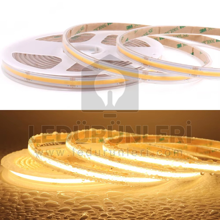 12V 480Led/1m COB Şerit Led IP68 Dış Ortam Tam Silikonlu Suya Dayanıklı (5 Metre) - LED.01400