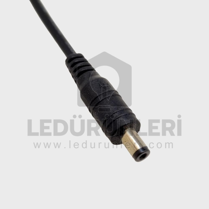 2.1mm Erkek+Dişi Jack, Adaptör Uzatma Kablosu 15cm Adaptör Kablosu Soketi - LED.01404