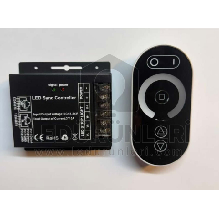 LightGo 12-24V LED Sync Kontrol Cihazı 3x10A | RF Dokunmatik Kumandalı Şerit LED Dimmer