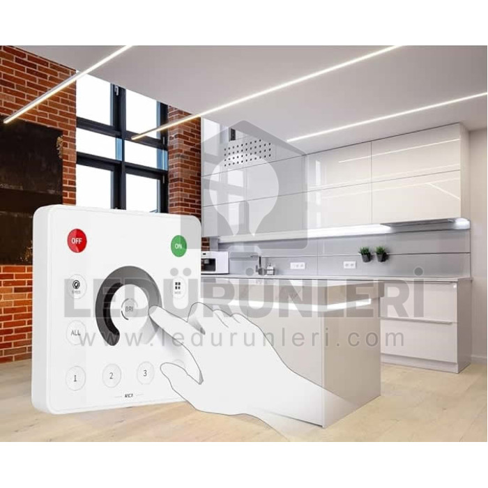 LightGo SP630E Akıllı LED Kontrol Cihazı & RC1 Duvar Tipi Tek Renk Dimmer Panel Seti | 5-24V 4 Bölge