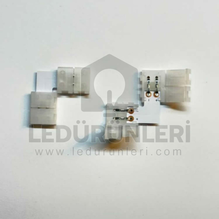 LEDLEN 10mm Şerit LED L Birleştirme Aparatı | Köşe Dönüşlü Tek Renk Konnektör