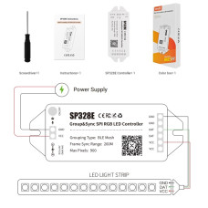 SP328E Bluetooth Mesh Grup Kurma LED Kontrol Cihazı | 5–24V SPI Pixel (900 Pixel) BanlanX App