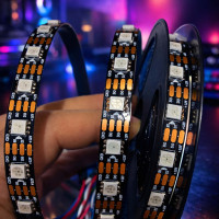 WS2815 12V 60 LED/m ARGB Adreslenebilir RGB Pixel Şerit LED | IP20 İç Mekan