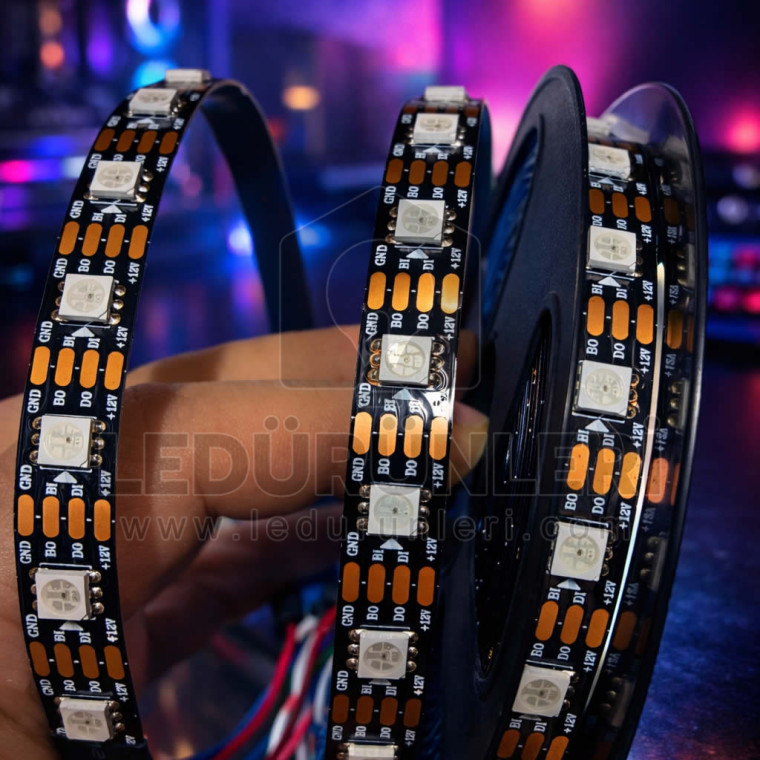 WS2815 12V 60 LED/m ARGB Adreslenebilir RGB Pixel Şerit LED | IP20 İç Mekan