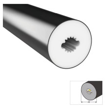 22mm 360° Silikon LED Neon Tüp | Şerit LED Uyumlu | İç & Dış Mekan Siyah Şeffaf Gövde