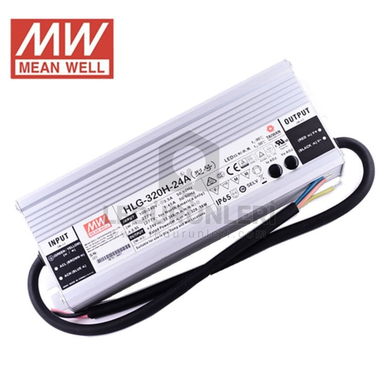 MeanWell HLG-320H-24A 24V 320W Ayarlanabilir Endüstriyel LED Güç Kaynağı
