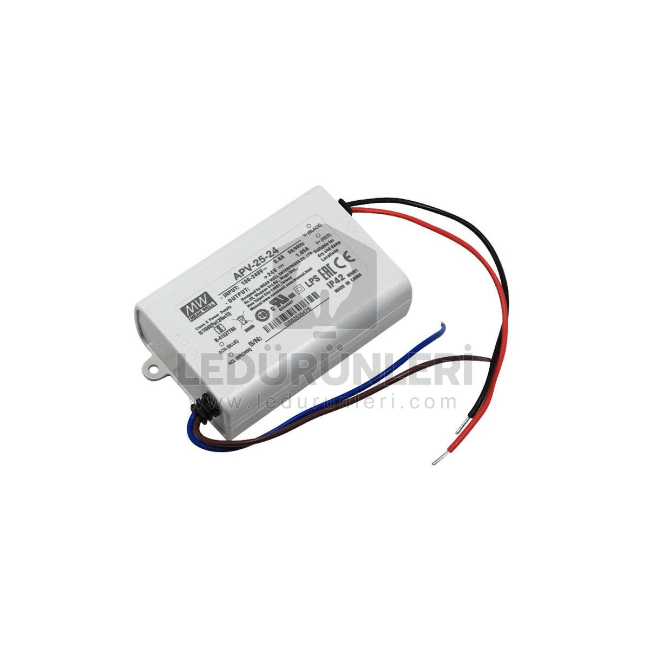 MeanWell 25W 24V 1.05A AC-DC Kompakt LED Güç Kaynağı