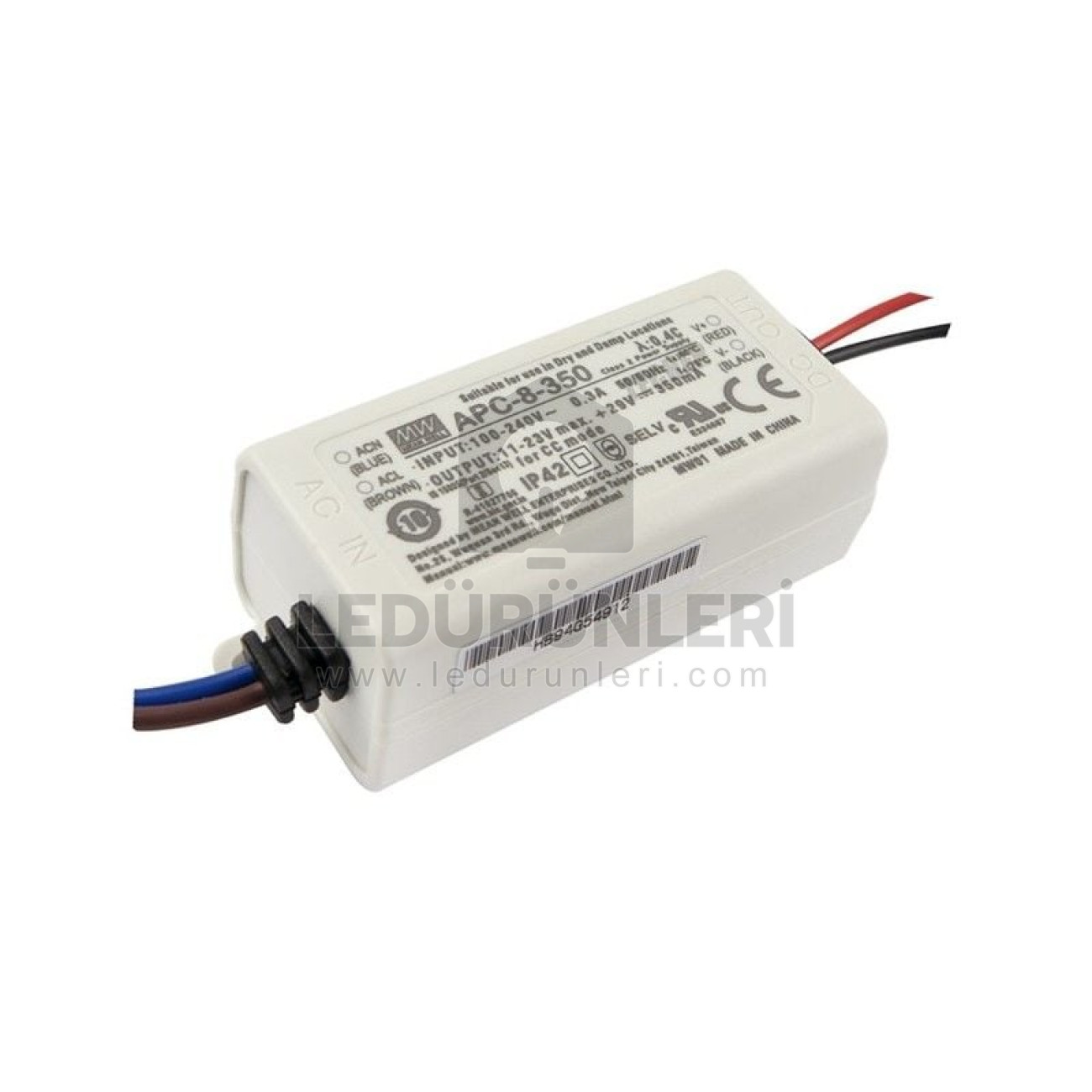 MeanWell 350mA 11-23V DC LED Güç Kaynağı IP30 Koruma Sınıfı