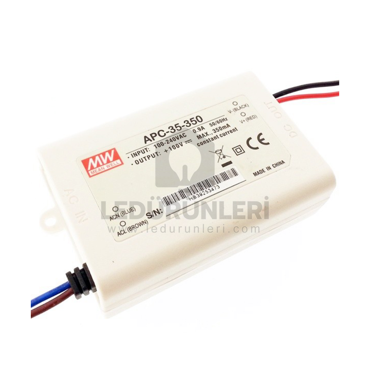 MeanWell 28-100V 350mA LED Sürücü Güç Kaynağı APC-35-350 IP42