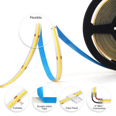 24V 420 LED COB Pixel Adreslenebilir Şerit Led WS2811 RGBIC 10mm