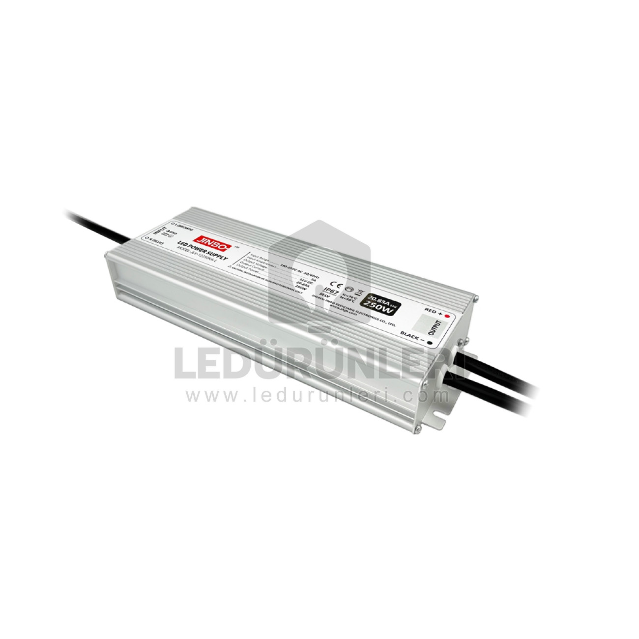 Jinbo 12V 20.83A IP67 Dış Mekan Adaptör - Yüksek Performanslı Güç Kaynağı