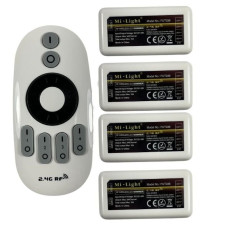MiBoxer FUT036 2.4GHz RF Tek Renk LED Dimmer + 4 Zone Dokunmatik Kumanda | 12V 24V 10A LED Kontrolcü