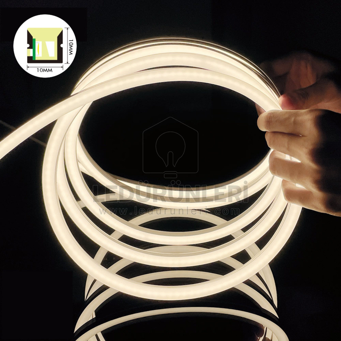 HI-LED 10X10MM IP67 Neon LED 24V Yüksek Parlaklık ve Dayanıklılık