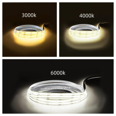 24V COB Şerit Led 320Led 12W/m IP20 8mm İç Mekan Şerit LED