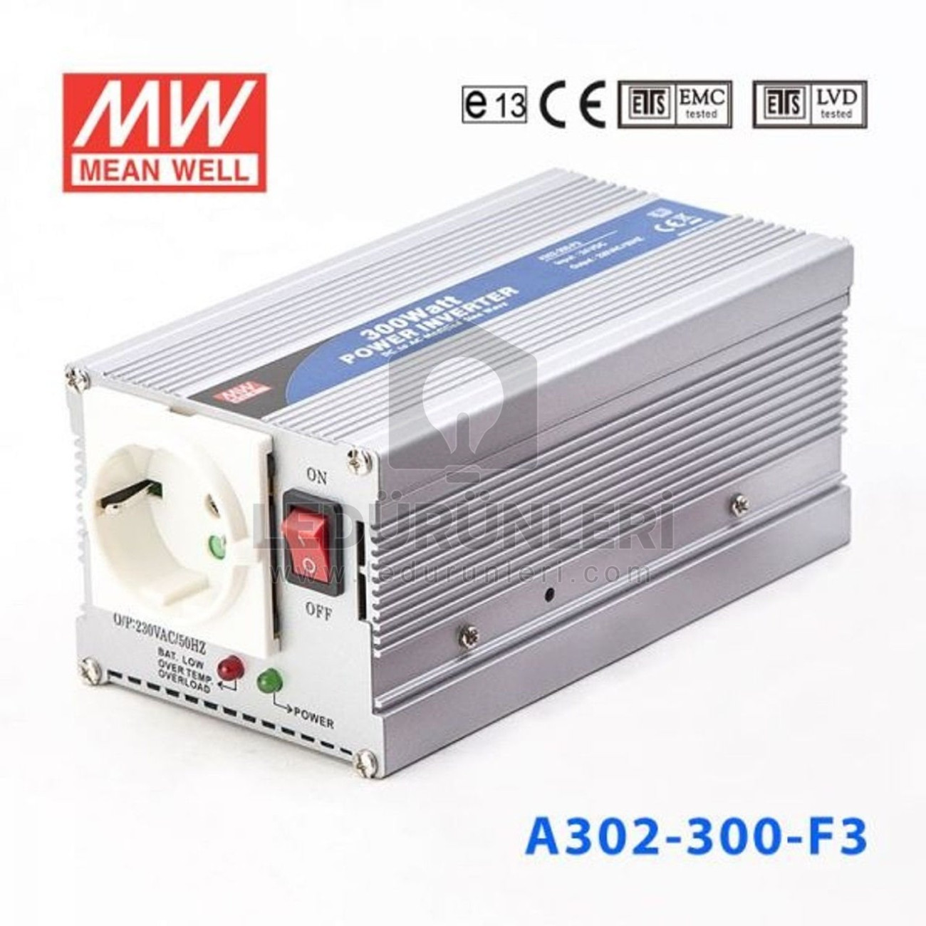 MeanWell A302-300-USB 24 Volt DC - 220 Volt AC 300 Watt USB Güç İnverter